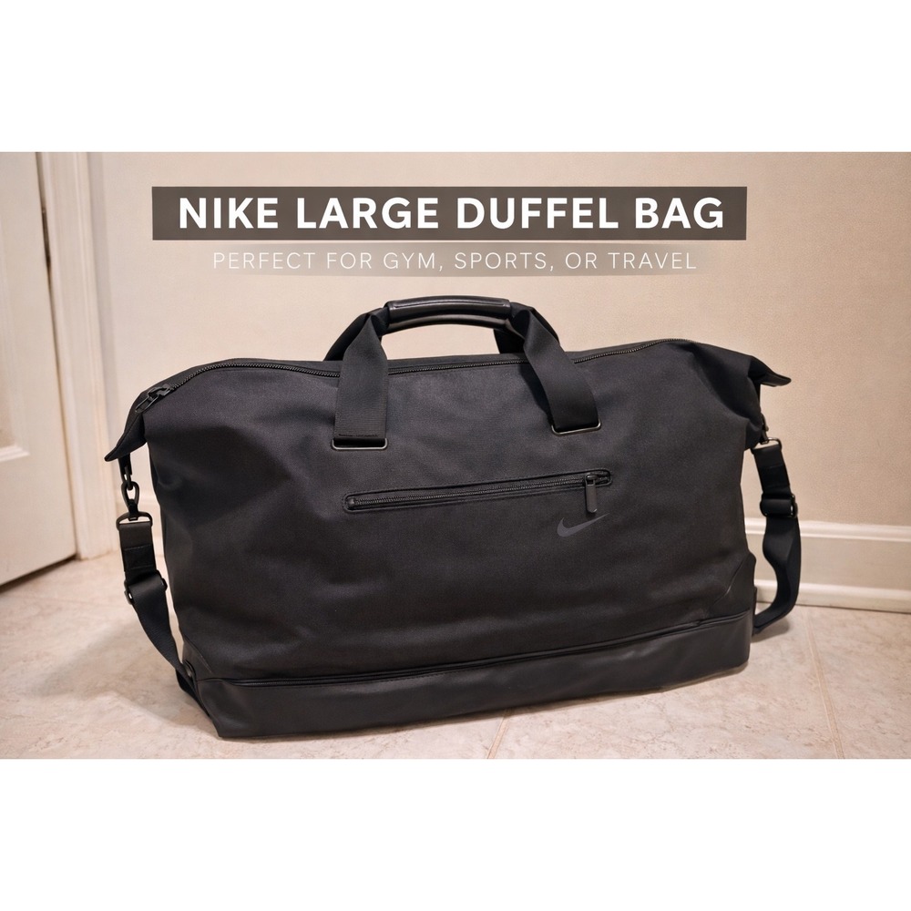 Nike Large Black Duffel Bag • New Without Tags • Travel Gym Weekend Carry-On‎